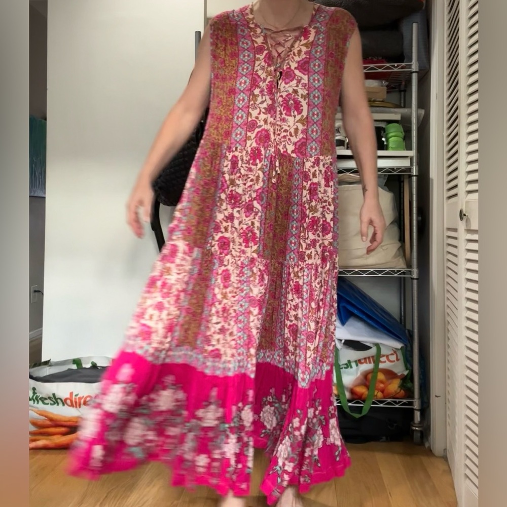 Free People - Flower Cap-Sleeve Maxi Dress